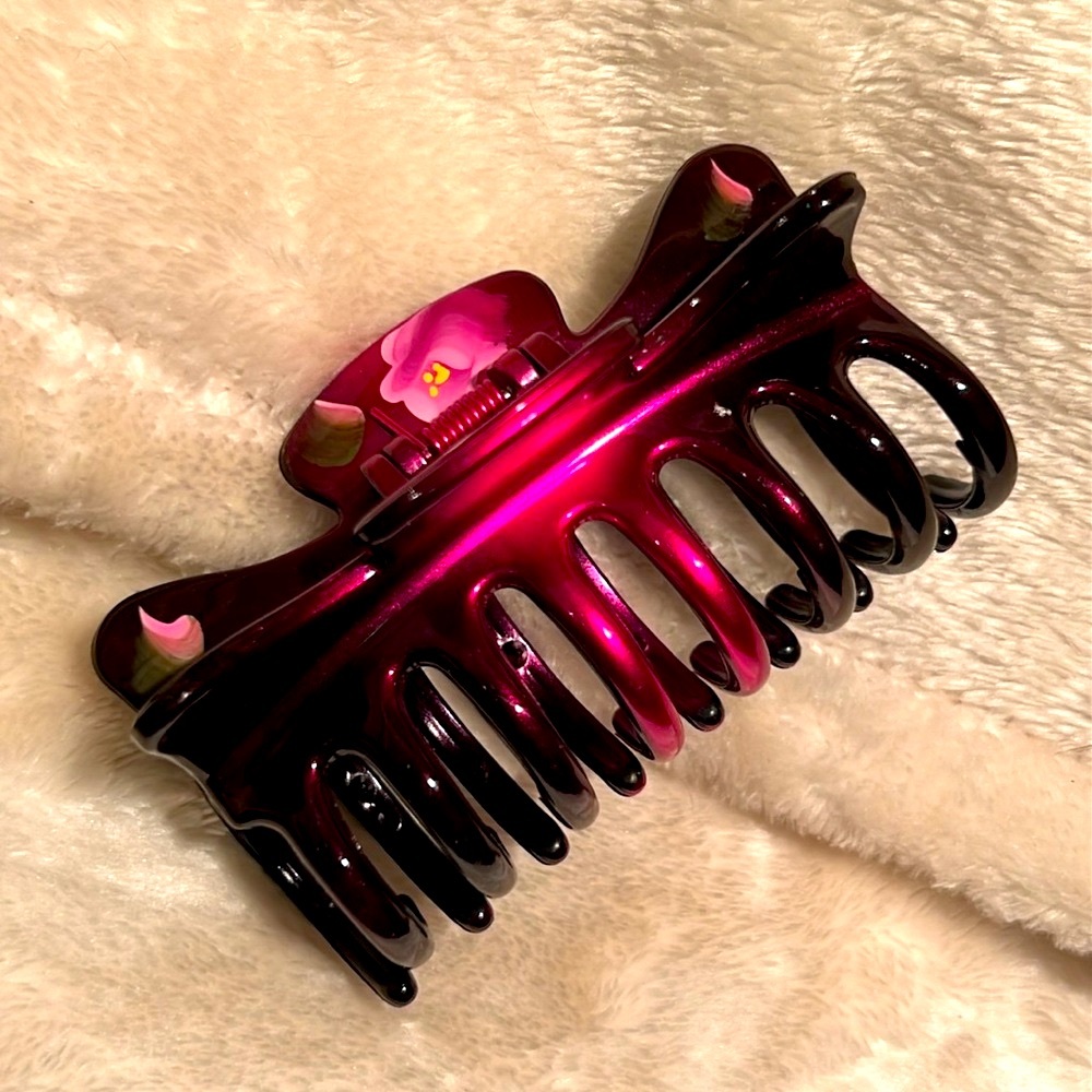 BUNDLE OF 12 👱🏾♀️CLAW HAIR CLIPS BLACK BROWN WHITE BEIGE PURPLE BLUE RED GREEN - Picture 6 of 13